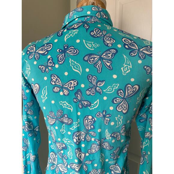 Lilly Pulitzer The Lilly Vintage Blue Maxi Dress with Butterflies SzXS/S NO BELT - Picture 2 of 13